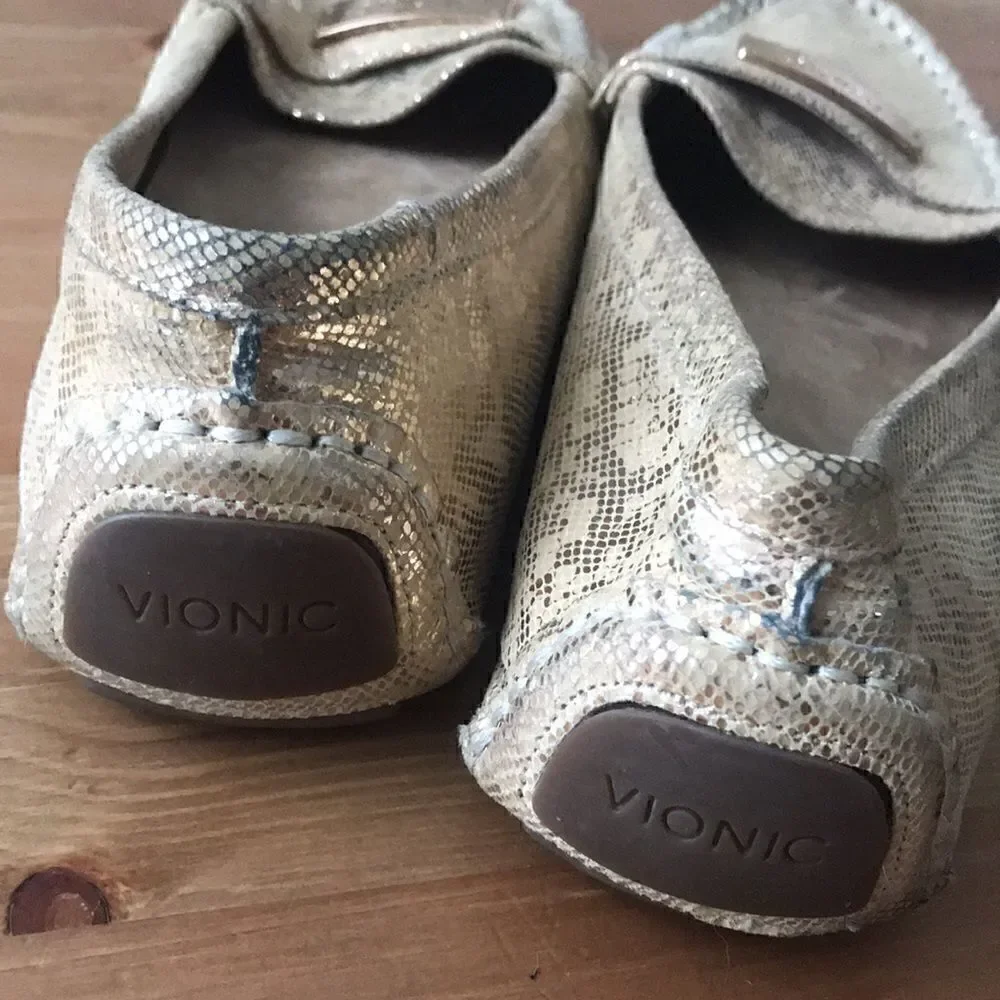 Vionic gold leather